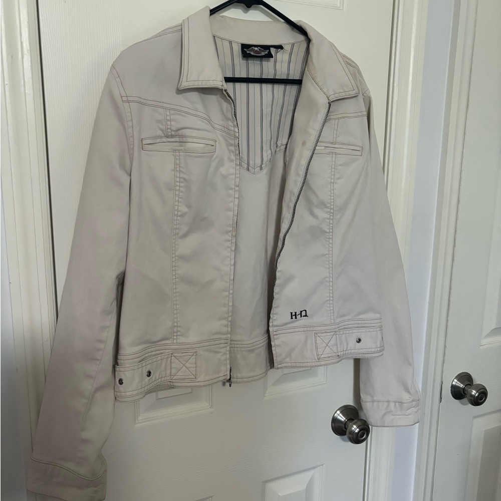 Harley Davidson White Jean Jacket